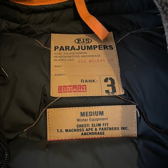 Parajumpers Black Jacket with Fur Collar Men’s Medium - Picture 2 of 8